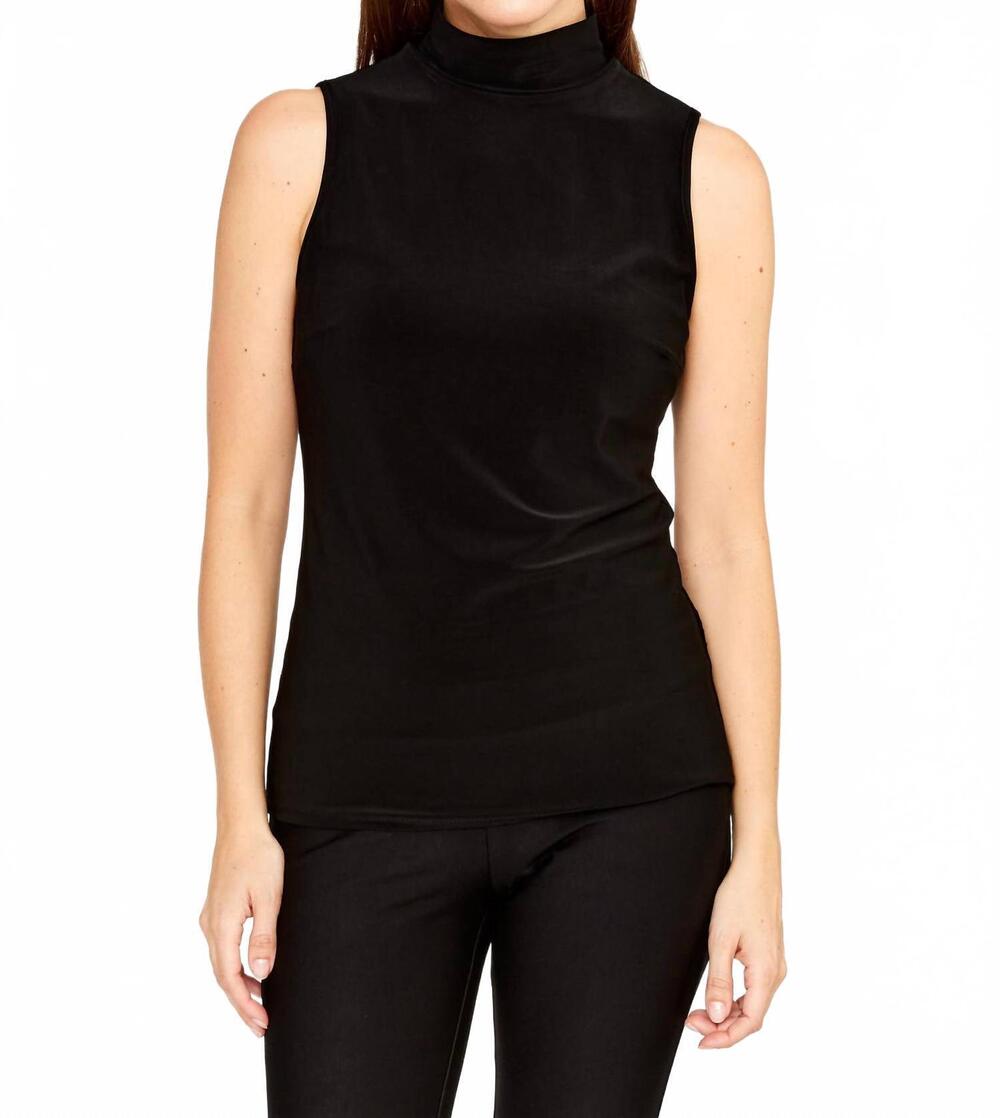 NEW FRANK LYMAN sleeveless high neck sweater in black